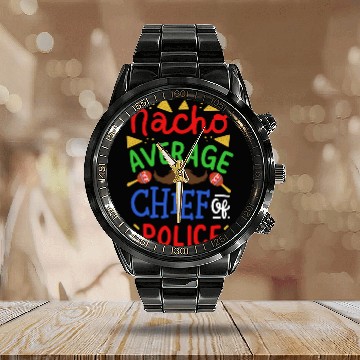 Discover Chief Police Cinco De Mayo Calendar Steel Band Watch