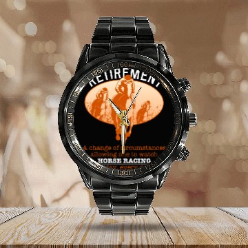 Discover Retirement Plan Horse Racing Calendar Steel Band Watch