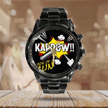Discover Kappow Bullets Gun Explosion Big Bang Aesthetic Calendar Steel Band Watch