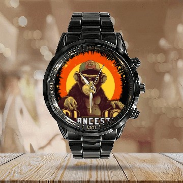 Discover My Ancestor Monkey Cool DJ Ape 3D Calendar Steel Band Watch