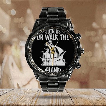 Discover Join us, or walk the plank - Pirate Calendar Steel Band Watch