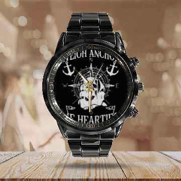 Discover Weigh anchor, me hearties! - Pirate Calendar Steel Band Watch