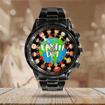 Discover Earth Day 2023 Calendar Steel Band Watch