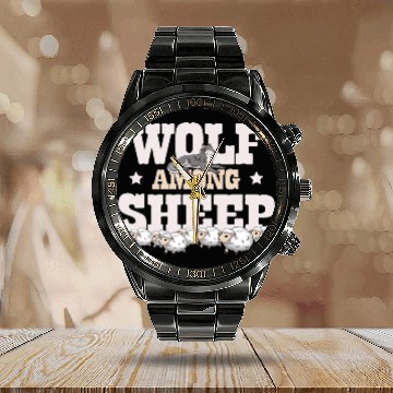 Discover Wolf Among Sheep Wolves Animal Werewolf Wolf Lover Calendar Steel Band Watch