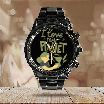 Discover Earth Day I Love My Planet Pro Environment Nature Calendar Steel Band Watch