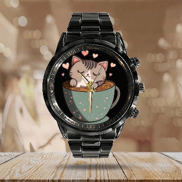 Discover Caffeine Kitties A Sweet Valentines Day Gift Calendar Steel Band Watch