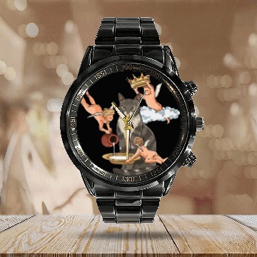 Discover Cat Lover Cat Graphic Cat Mom Calendar Steel Band Watch