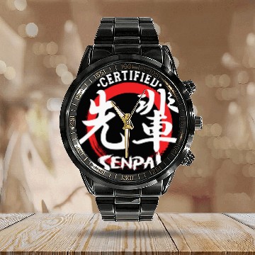 Discover Certified Senpai Japanese Manga Anime Lover Otaku Calendar Steel Band Watch