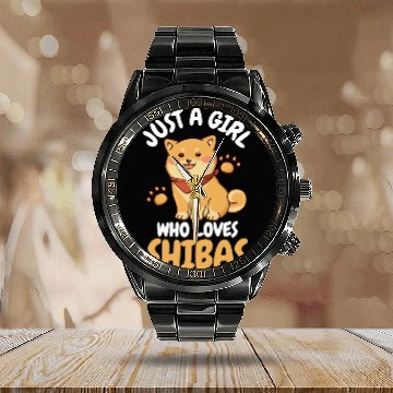 Discover Shiba Inu Dog Lover Kawaii Calendar Steel Band Watch
