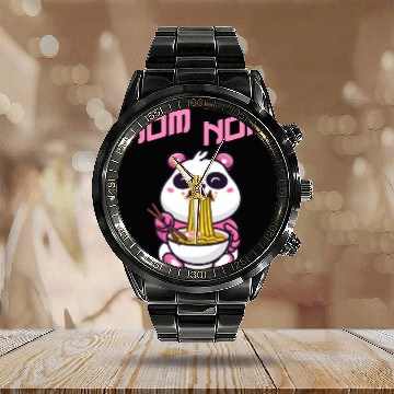 Discover Nom Nom China Japan Panda Ramen Noodles Noodle Fan Calendar Steel Band Watch