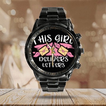 Discover Postal Worker Mail Lady Mail Carrier Postal Calendar Steel Band Watch