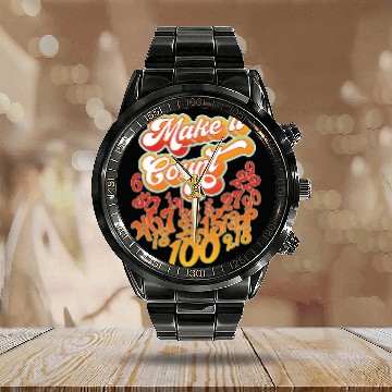 Discover Math Teacher S Counting S Retro Psychedelic Calendar Steel Band Watch