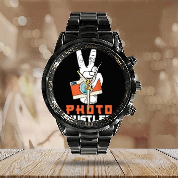 Discover Photography Photographer Photo Hustler Calendar Steel Band Watch