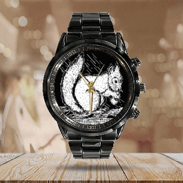 Discover Squirrel Drawing Art Squirrel Lover Calendar Steel Band Watch