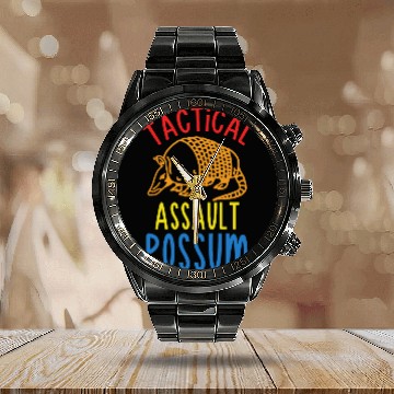 Discover tactical assault possum Calendar Steel Band Watch