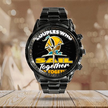 Discover Sailing Sailor Couple Calendar Steel Band Watch