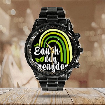 Discover Earth Day Everyday Rainbow Earth Day 2023 Teacher Calendar Steel Band Watch