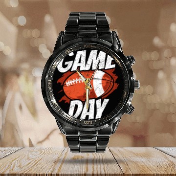 Discover Game Day Calendar Steel Band Watch