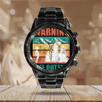 Discover Wanderlust funny I love peeing outside Calendar Steel Band Watch