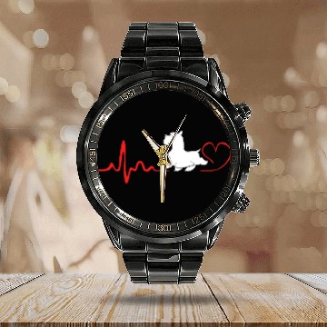 Discover Scottie Dog Heartbeat Scottish Terrier Calendar Steel Band Watch