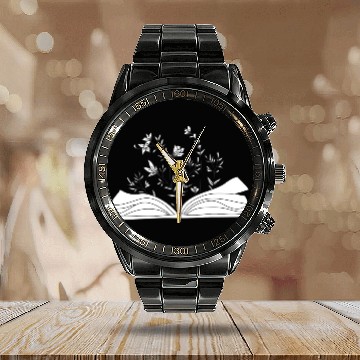 Discover flower book- aesthetic minimal design Calendar Steel Band Watch