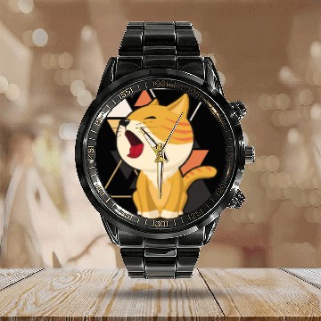 Discover Cute little cat adorable kitty Kittenlove cat mom Calendar Steel Band Watch