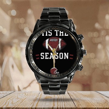 Discover Tis The Season - Football Calendar Steel Band Watch