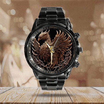 Discover Illustration of Phoenix Calendar Steel Band Watch