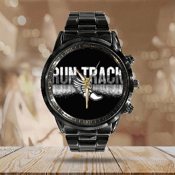 Discover Track And Field Run Track Loves Running Athletic Calendar Steel Band Watch