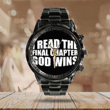 Discover I Read The Final Chapter, God Wins 3 Calendar Steel Band Watch