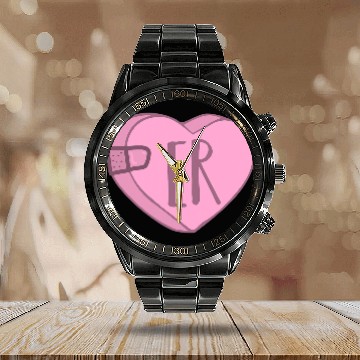Discover Cute ER Nurse Candy Heart for Valentines Day Scrub Calendar Steel Band Watch