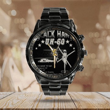 Discover Sikorsky UH 60 Black Hawk Calendar Steel Band Watch