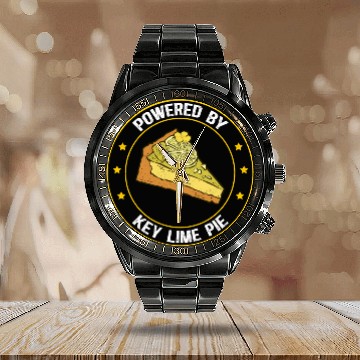 Discover Powered By Key Lime Pie Pies Lover Calendar Steel Band Watch