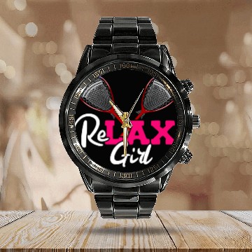 Discover ReLAX Girl Lax Stick Athletic Sports Player Calendar Steel Band Watch