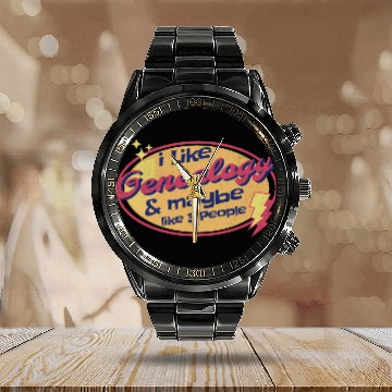 Discover I like Genealogy and maybe like three People Calendar Steel Band Watch