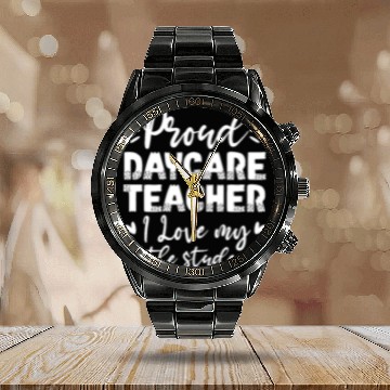 Discover Proud Daycare Teacher I Love My Little Students Calendar Steel Band Watch