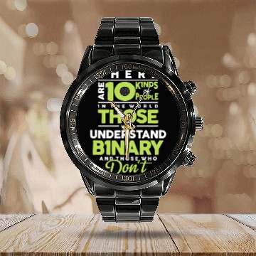 Discover Computer Science Geeks Programmer Joke Web Calendar Steel Band Watch