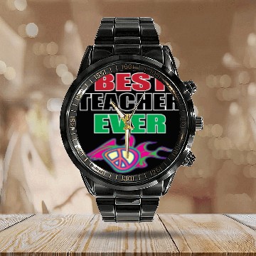 Discover Best Teacher Ever, Teacher appreciation Gift Calendar Steel Band Watch