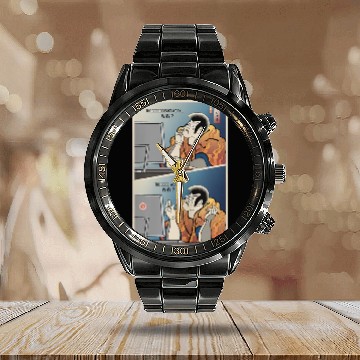 Discover Samurai Programmer 5 Computer Science Ukiyoe Calendar Steel Band Watch