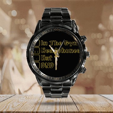 Discover Do Not Disturb, Headphones On, Gym Pump Cover Calendar Steel Band Watch