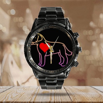 Discover Labrador big heart Calendar Steel Band Watch