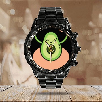 Discover The Joyful Avocado Calendar Steel Band Watch