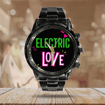 Discover Electric Love in Neon Colors: Romance and Fun! Calendar Steel Band Watch