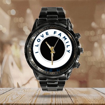 Discover I Love Family Calendar Steel Band Watch
