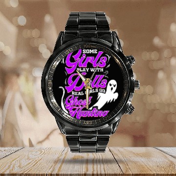 Discover Ghost Hunting Girls Ghost Hunter Paranormal Calendar Steel Band Watch