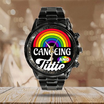 Discover Canoeing And Titties Funny Lgbt Gay Pride s Calendar Steel Band Watch