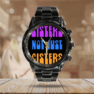 Discover Sister NotJust Cisters Calendar Steel Band Watch