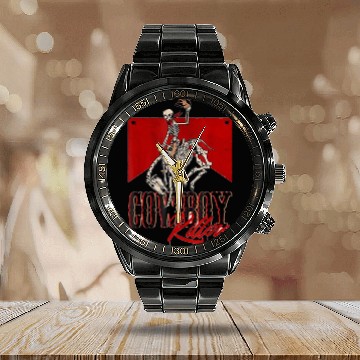 Discover Cowboy Killer Country Western Southern Calendar Steel Band Watch
