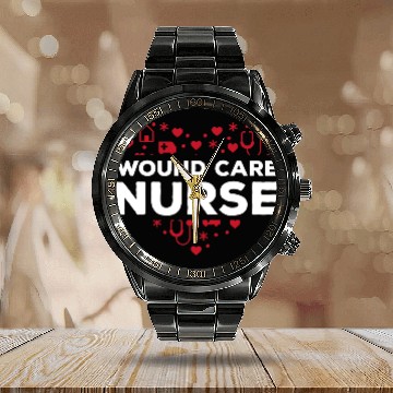 Discover Great Wound Care Nurse Heart Outfit RN Nursing Calendar Steel Band Watch