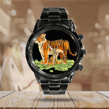 Discover Mother And Son Tiger Calendar Steel Band Watch